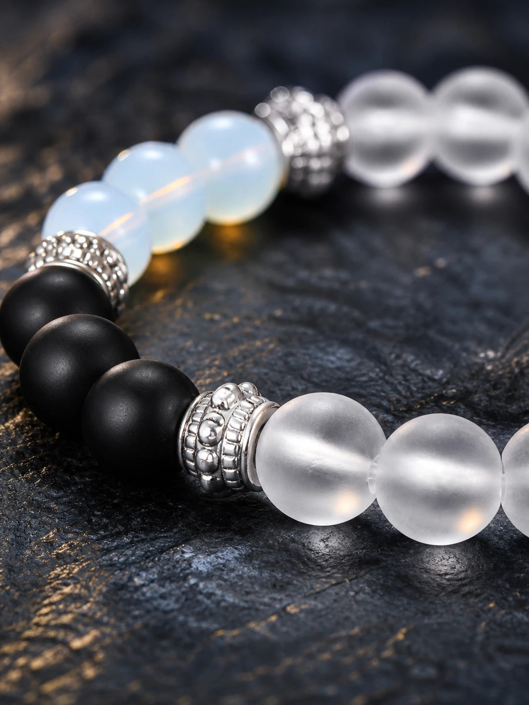 Agate Yoga Grounding Bracelet crystal texture close-up