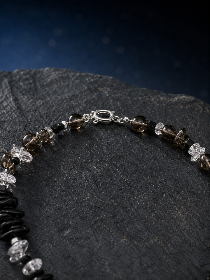 Ash Sequence Smoky Quartz Necklace side or closure detail