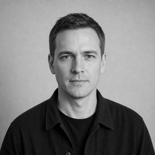 Black and white portrait of Julian Becker