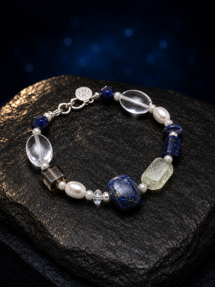 Azure Prism Lapis Quartz Bracelet angled three-quarter product view