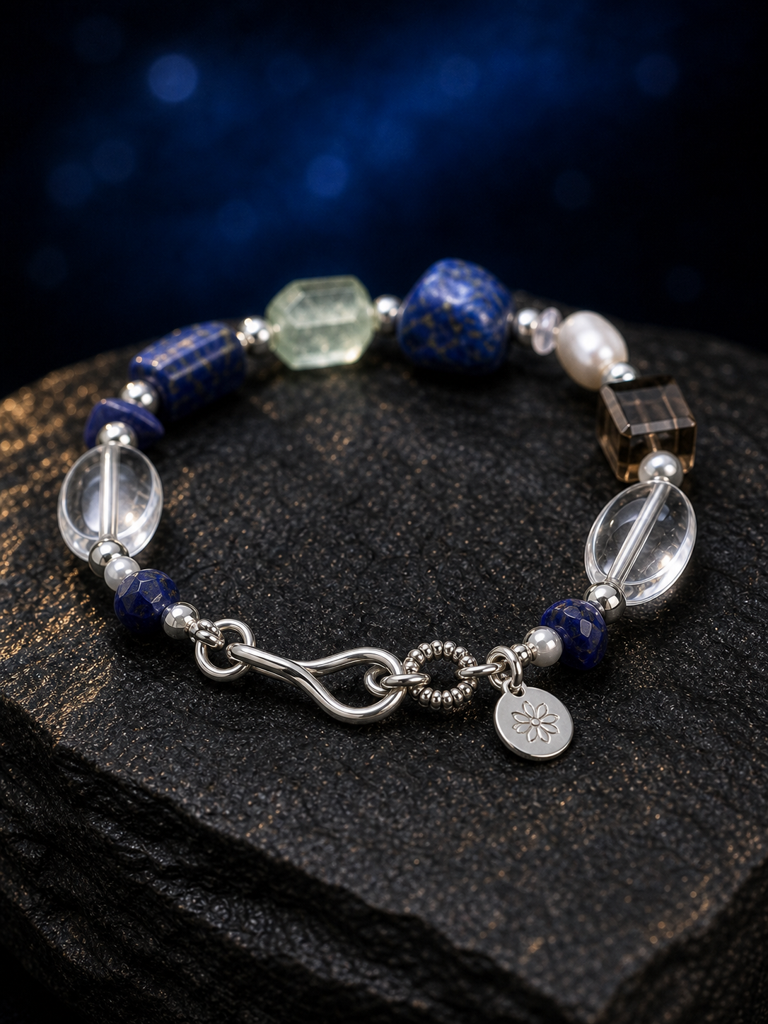 Azure Prism Lapis Quartz Bracelet side or closure detail