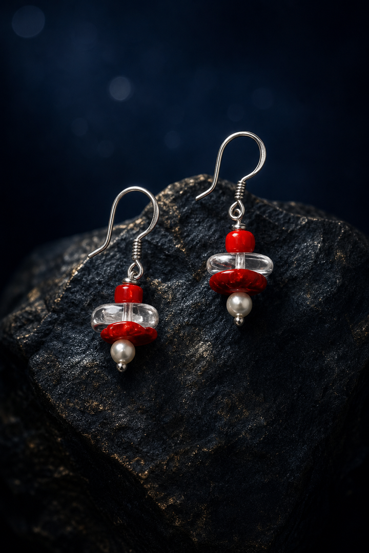 Crimson Overture Agate Earrings side or closure detail