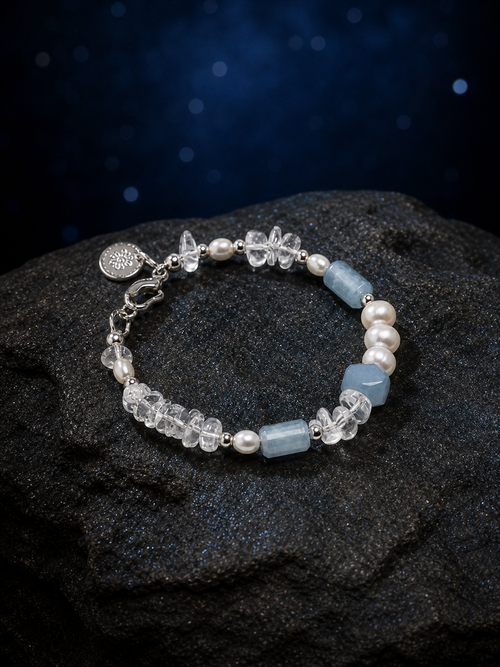 Crystal Tide Blue Onyx Bracelet angled three-quarter product view