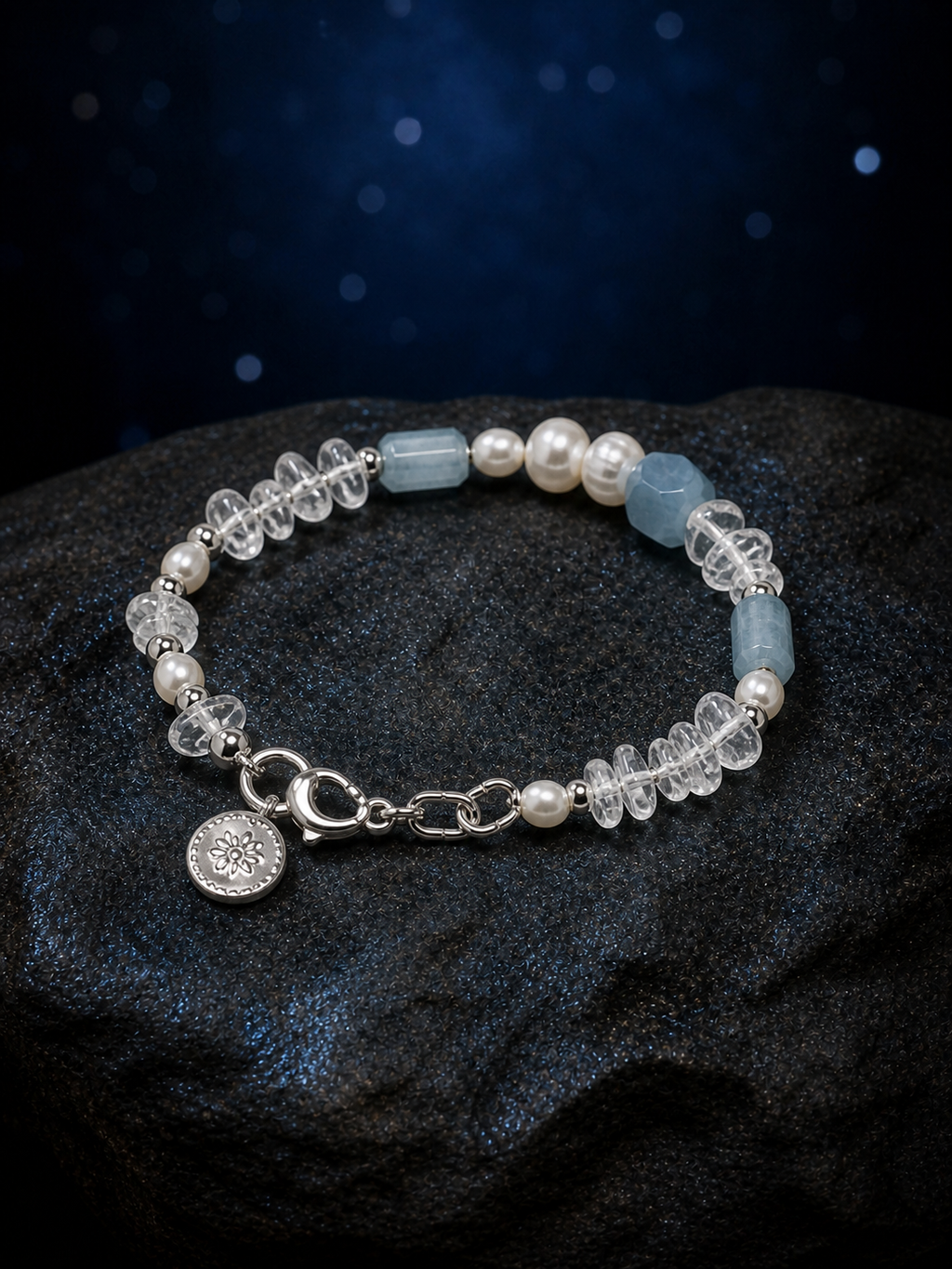 Crystal Tide Blue Onyx Bracelet side or closure detail