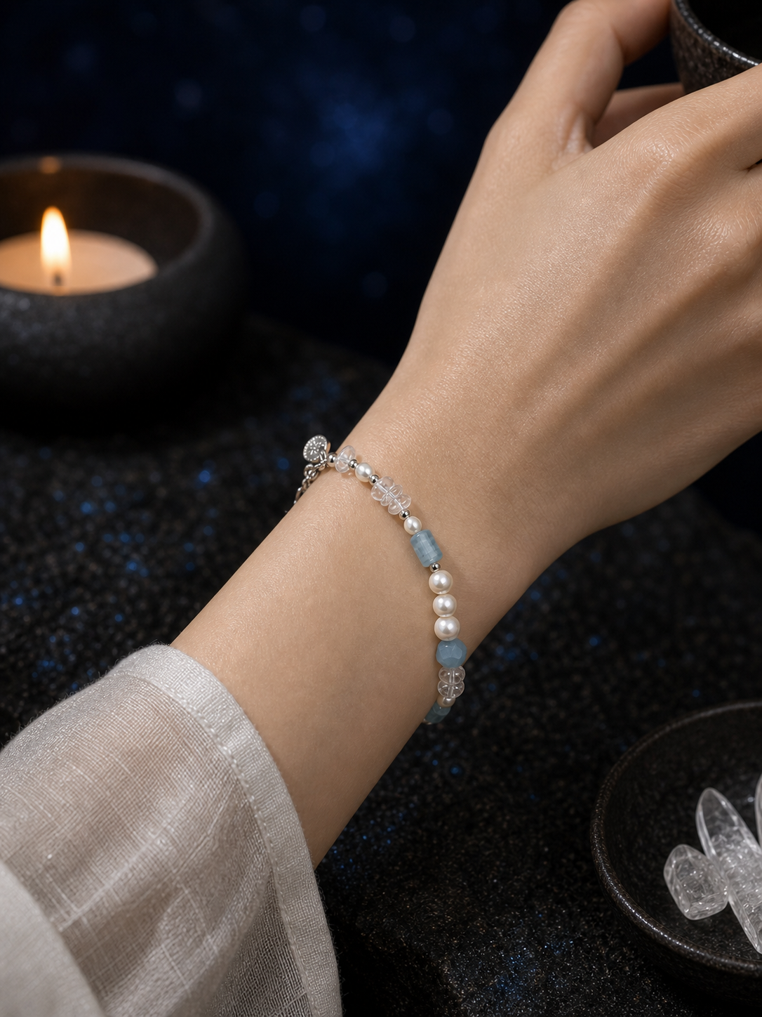 Crystal Tide Blue Onyx Bracelet lifestyle ritual context