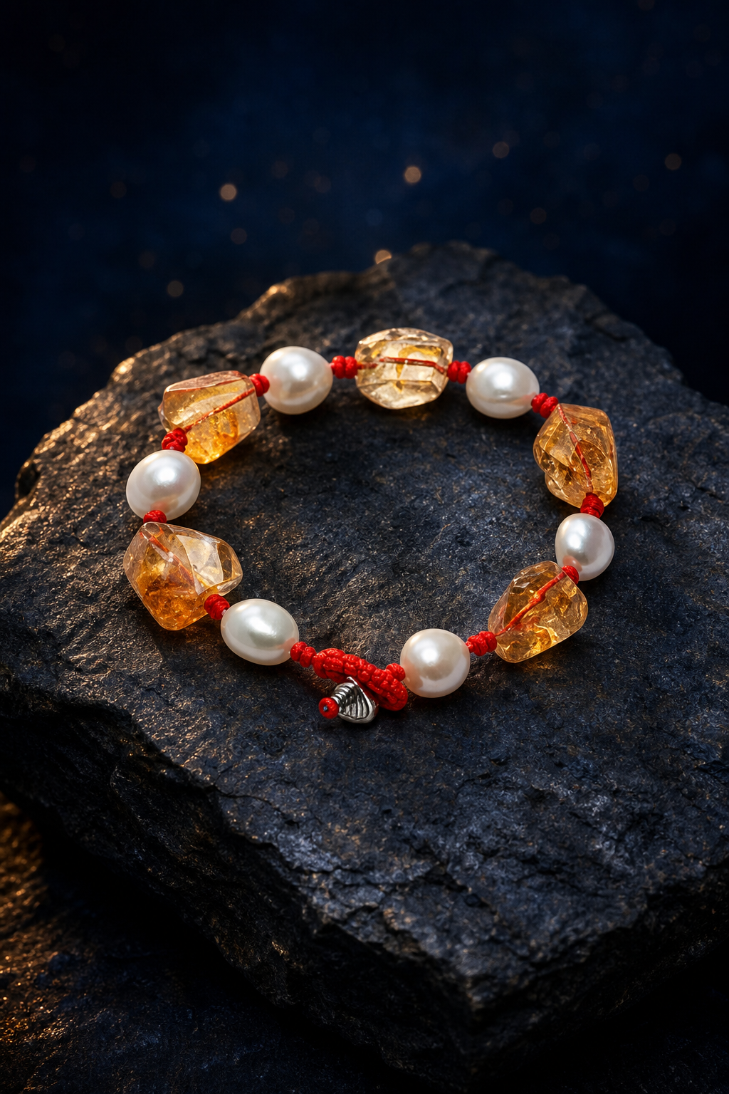 Ember Cord Citrine Pearl Bracelet angled three-quarter product view