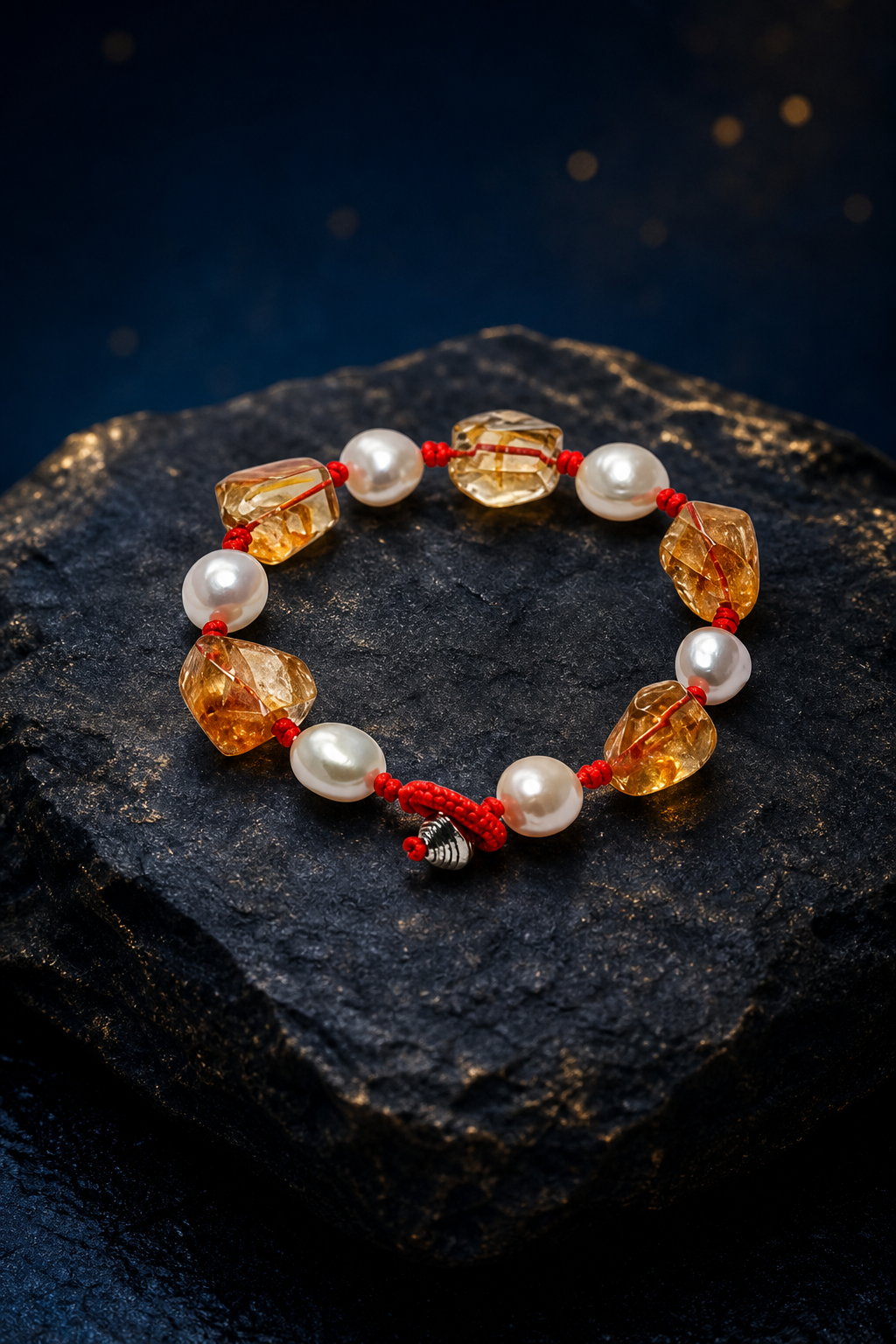 Ember Cord Citrine Pearl Bracelet side or closure detail
