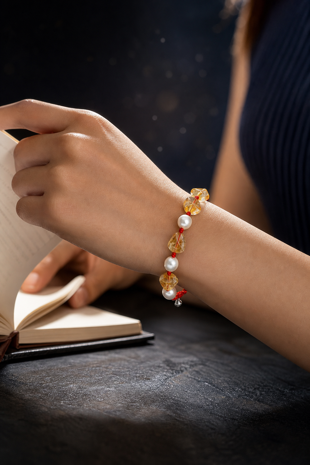 Ember Cord Citrine Pearl Bracelet lifestyle ritual context