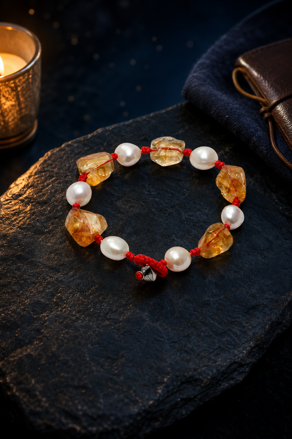 Ember Cord Citrine Pearl Bracelet styled for daily wear, manifestation, travel ritual use