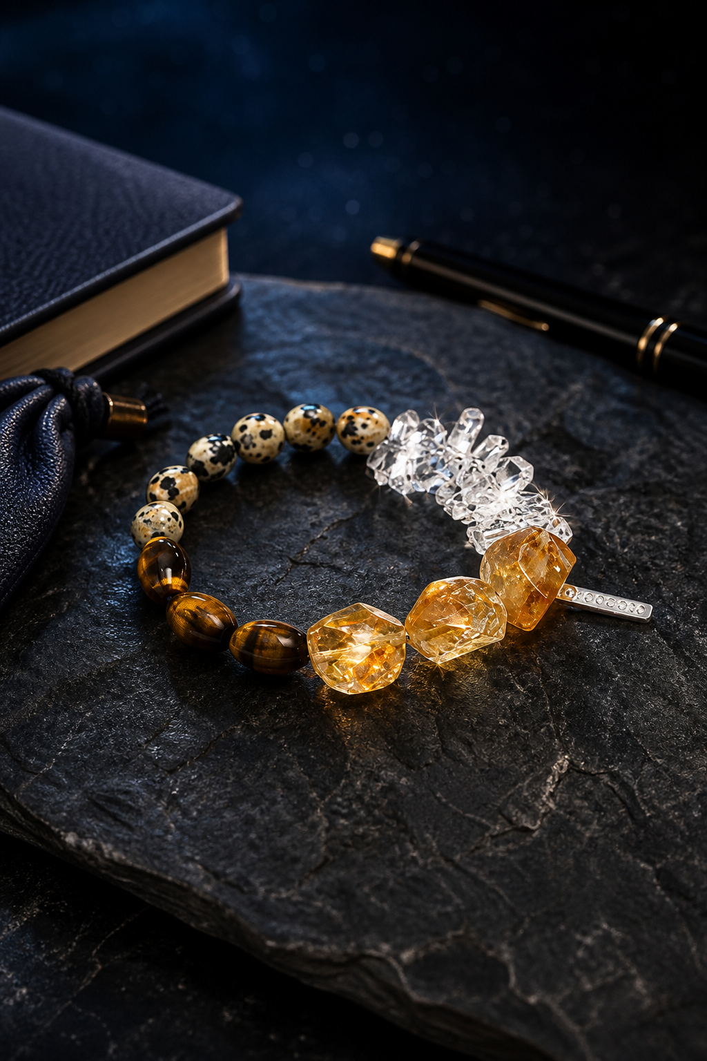 Golden Fortress Tiger's Eye Citrine Bracelet styled for daily wear, travel, work desk ritual use