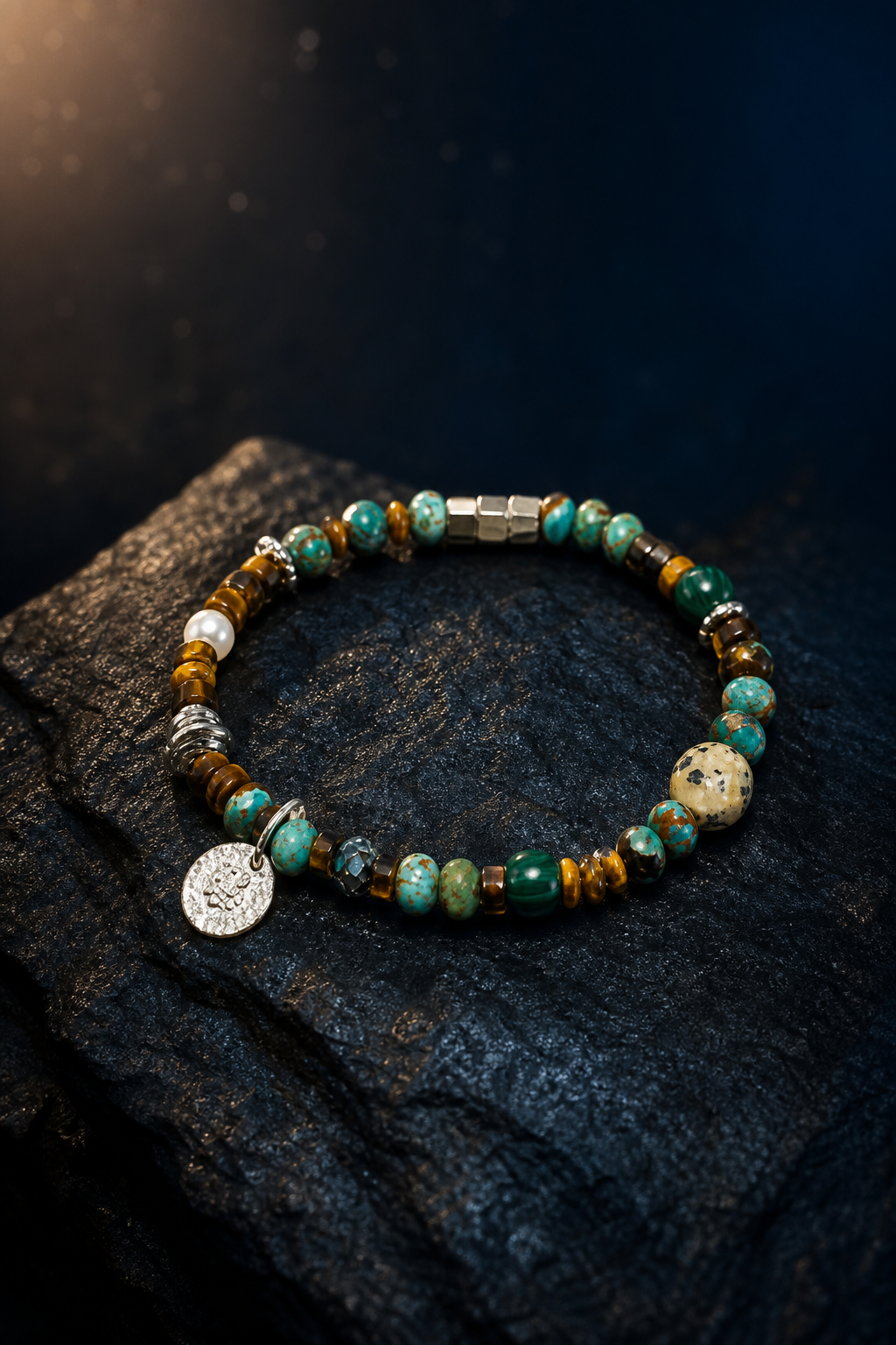 Golden Pine Mixed Gem Bracelet angled three-quarter product view