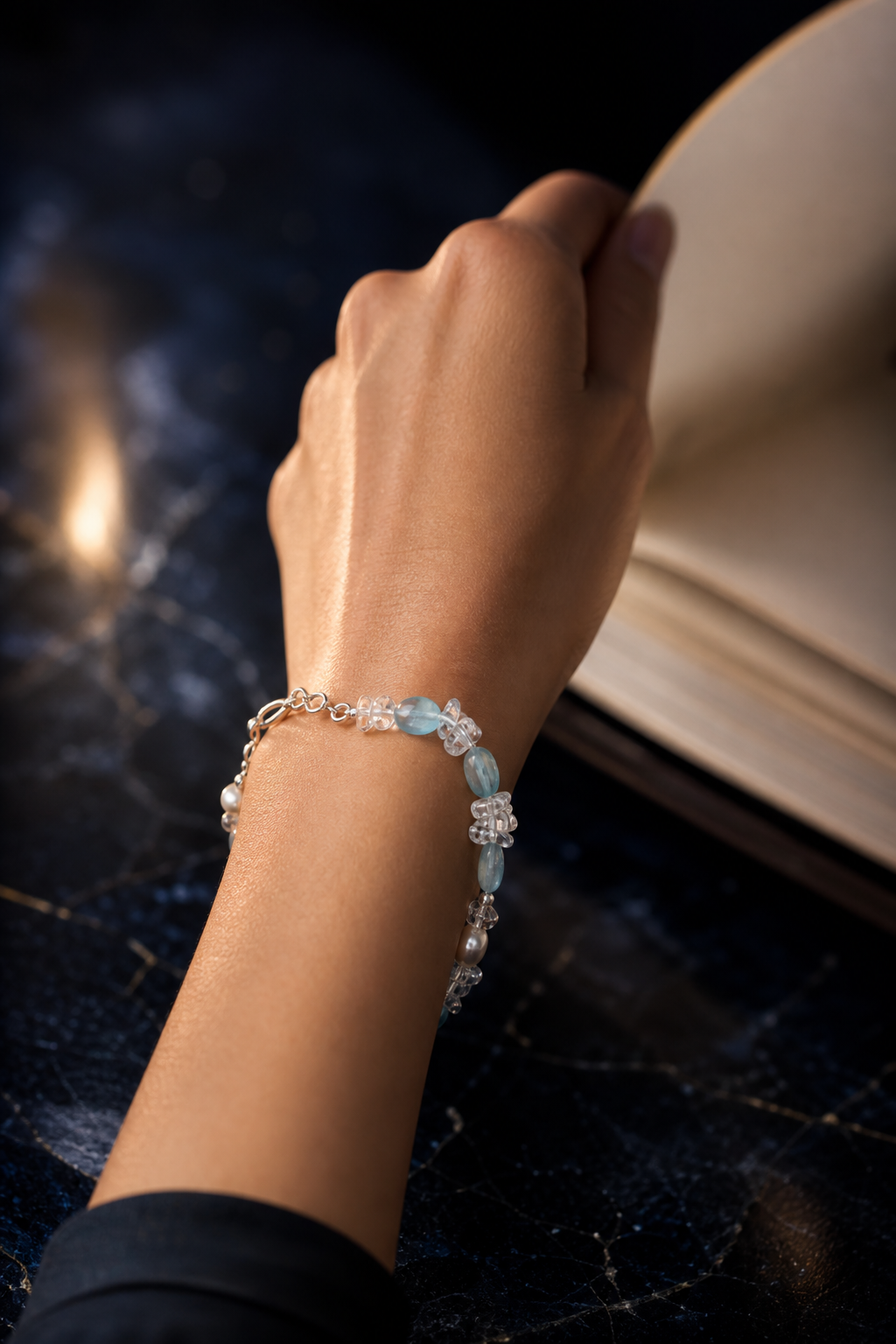 Ice Thread Blue Quartz Bracelet lifestyle ritual context