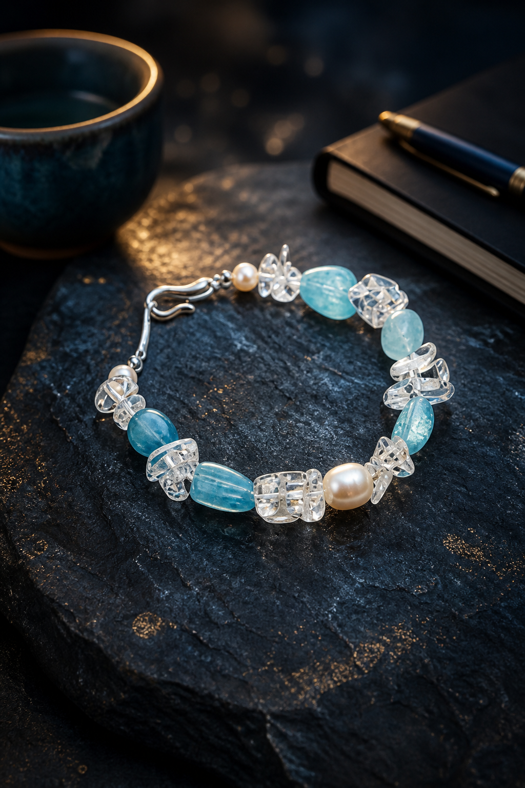 Ice Thread Blue Quartz Bracelet styled for daily wear, travel, work desk ritual use