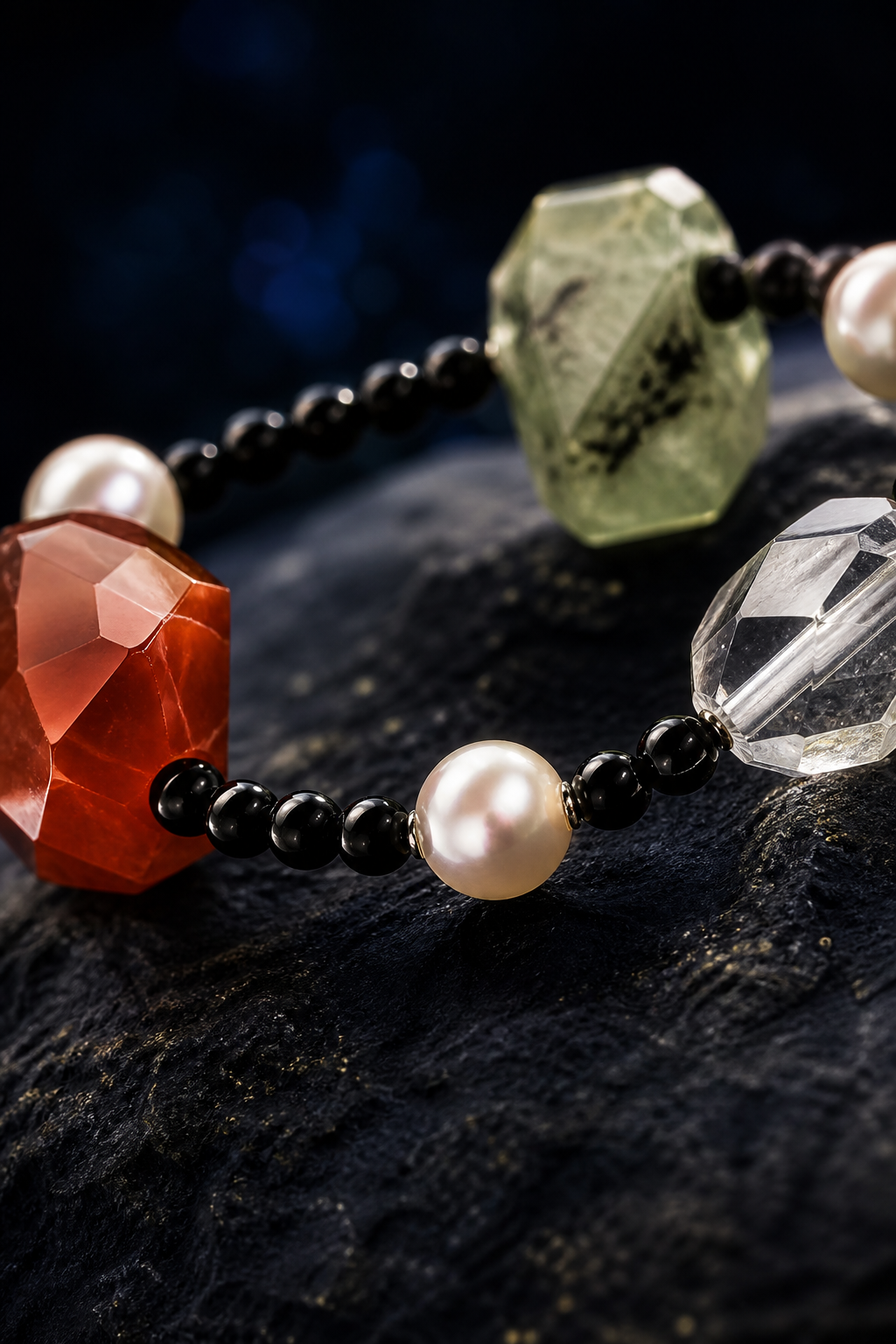 Jadeflare Mixed Gem Bracelet crystal texture close-up
