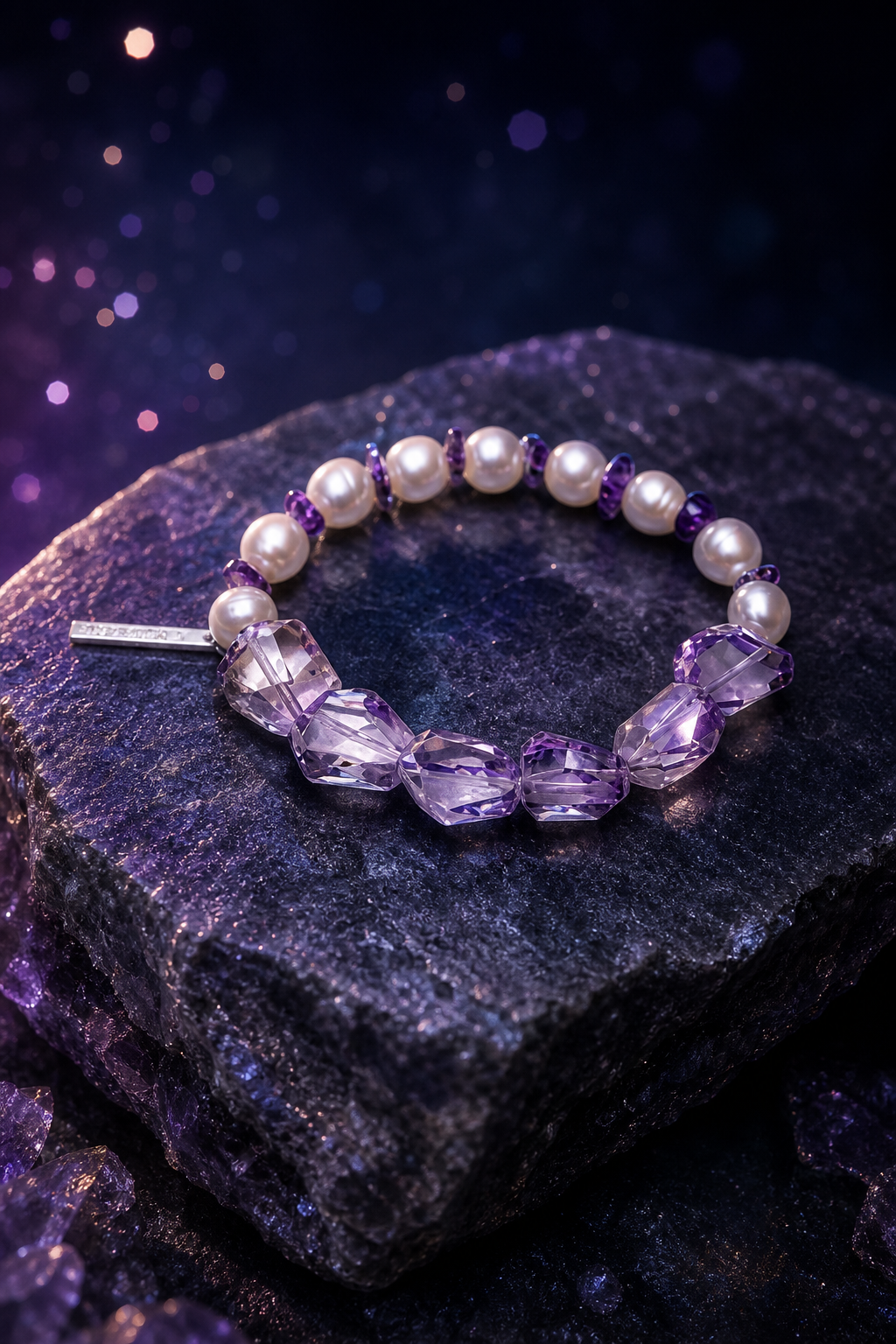 Lilac Drift Amethyst Bracelet angled three-quarter product view