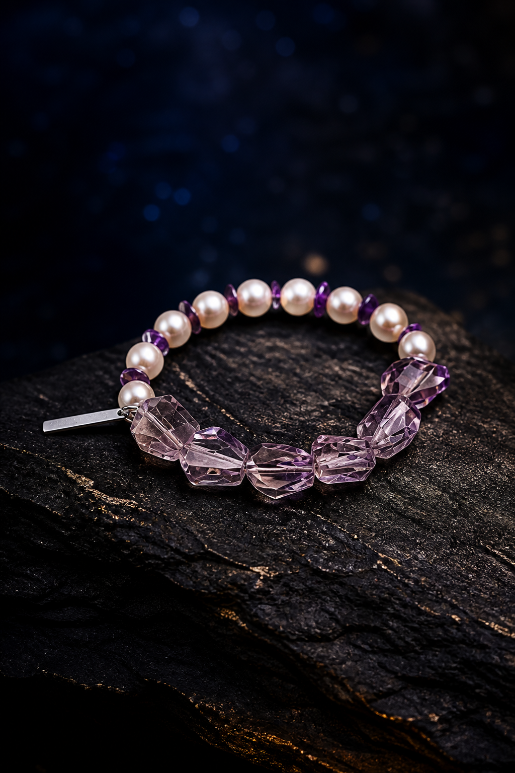 Lilac Drift Amethyst Bracelet side or closure detail