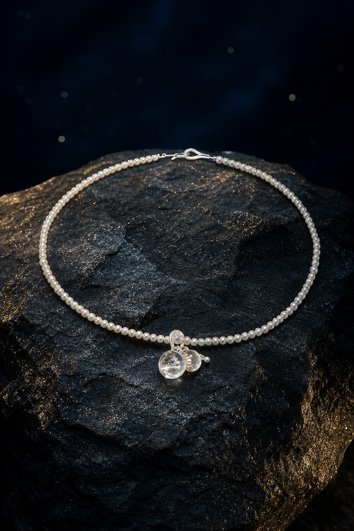 Moonveil Gourd Necklace angled three-quarter product view