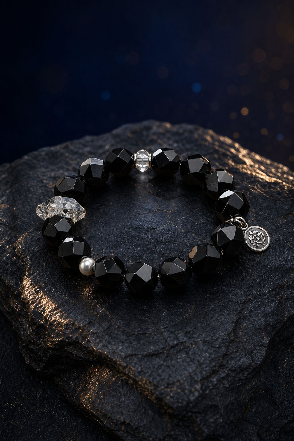 Night Current Agate Quartz Bracelet styled for daily wear, travel, work desk ritual use