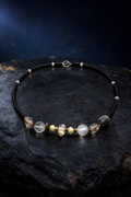 Nightguard Smoky Quartz Necklace front view on a dark atmospheric backdrop