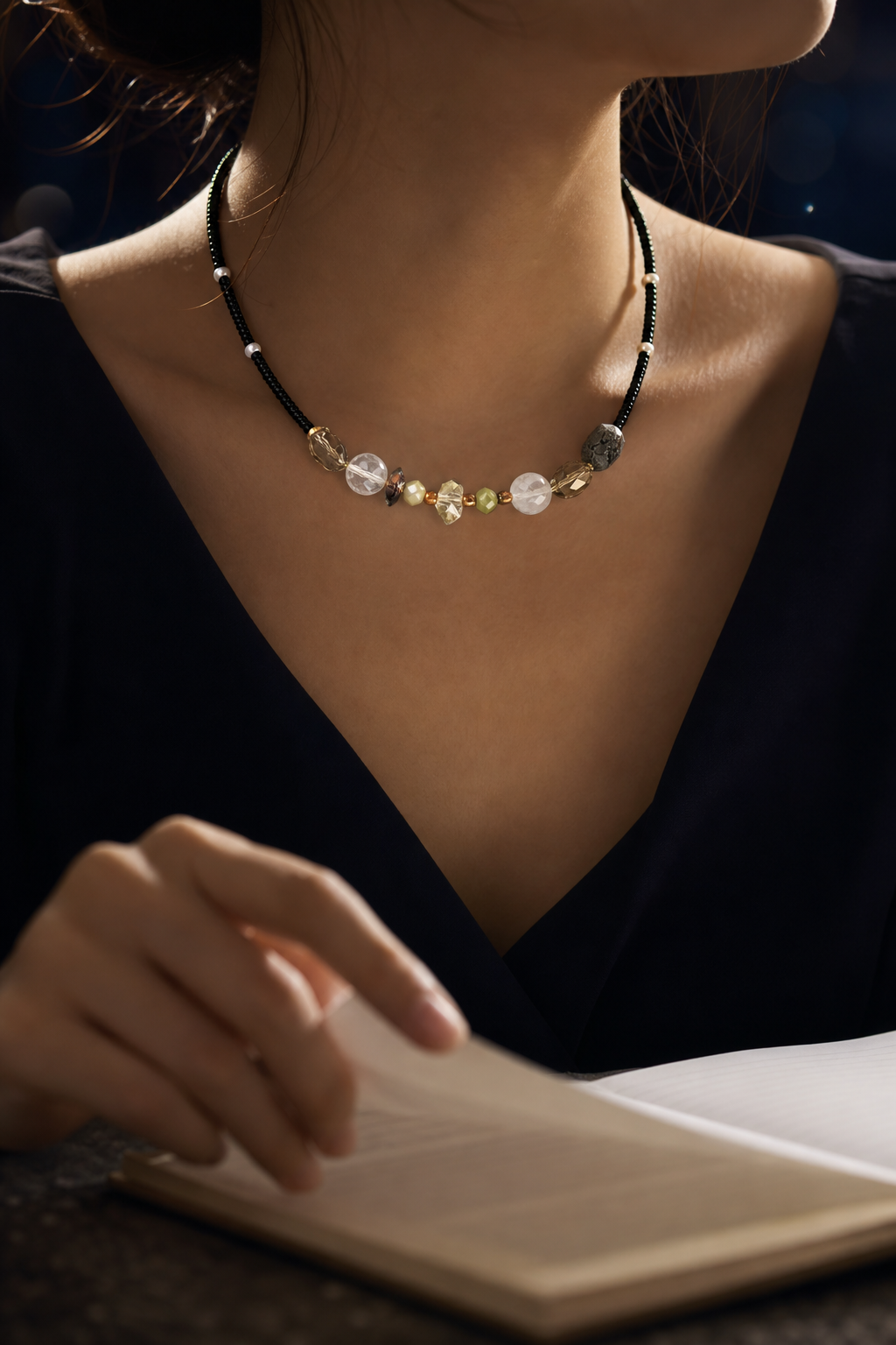 Nightguard Smoky Quartz Necklace lifestyle ritual context