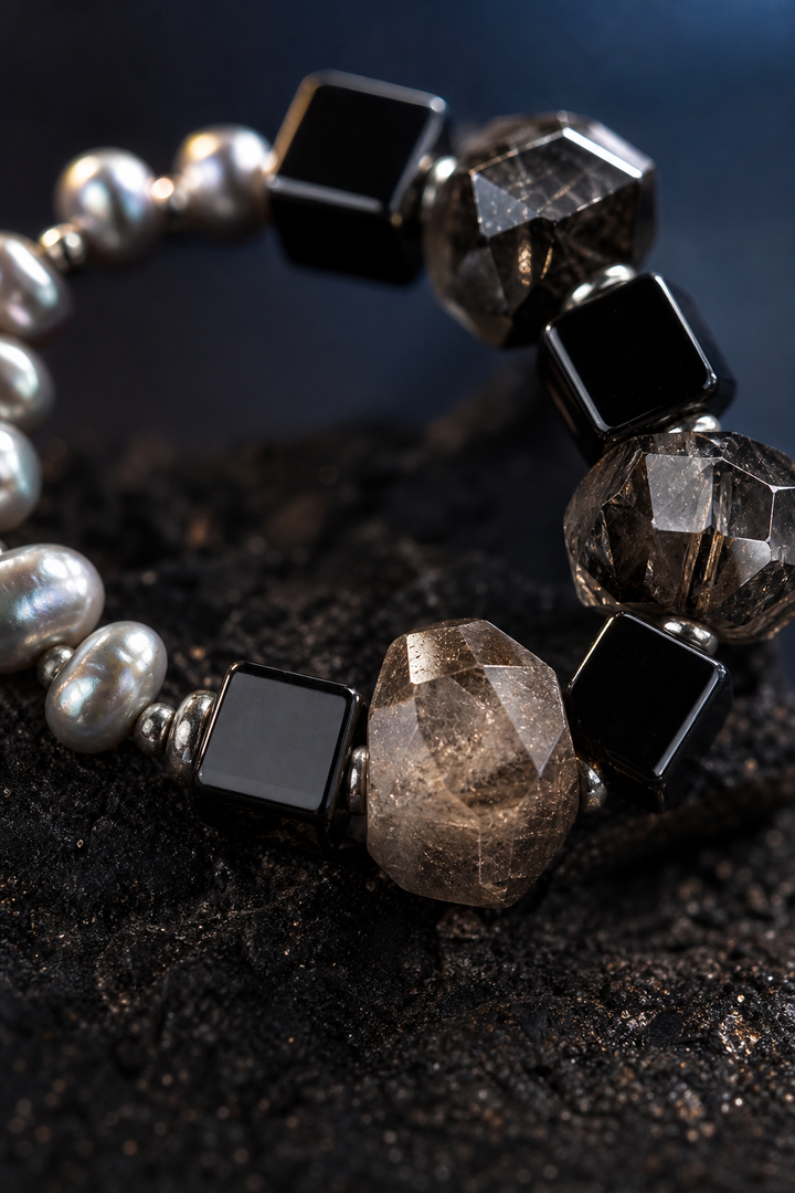 Obsidian Current Bracelet crystal texture close-up