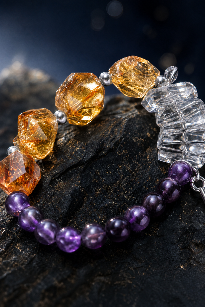 Purple Ember Bracelet crystal texture close-up