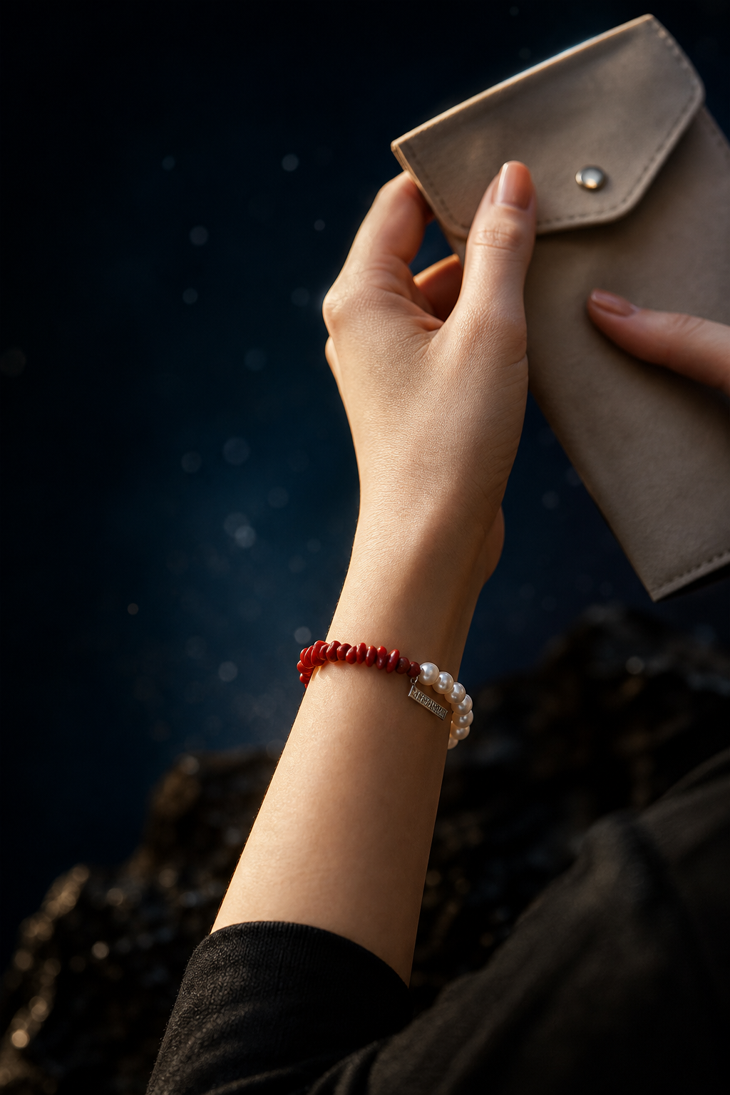 Red Current Baroque Pearl Bracelet lifestyle ritual context