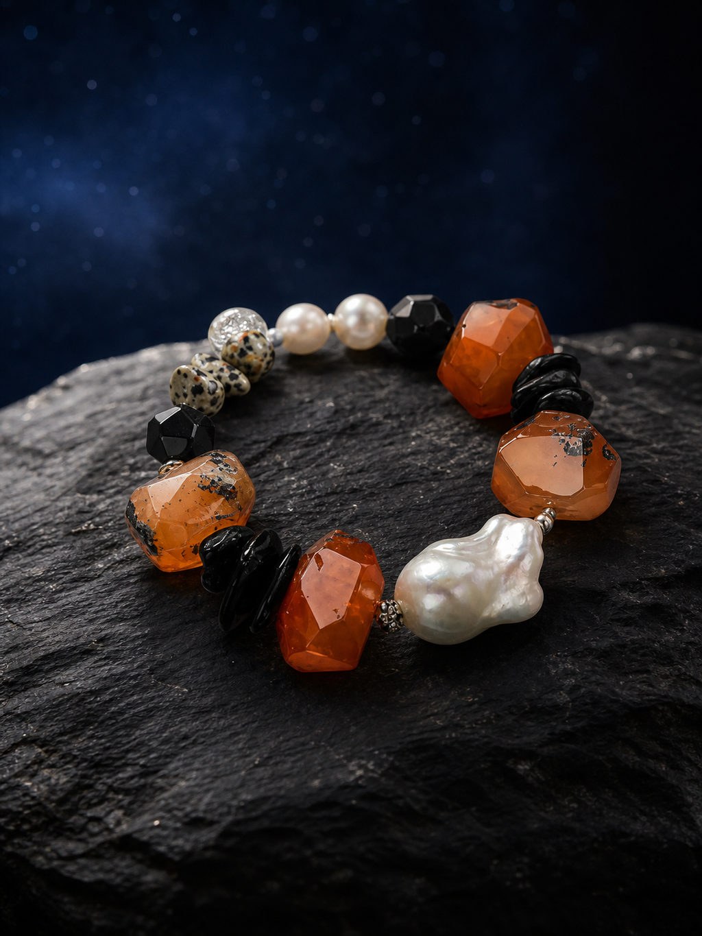 Red Tide Baroque Pearl Bracelet angled three-quarter product view