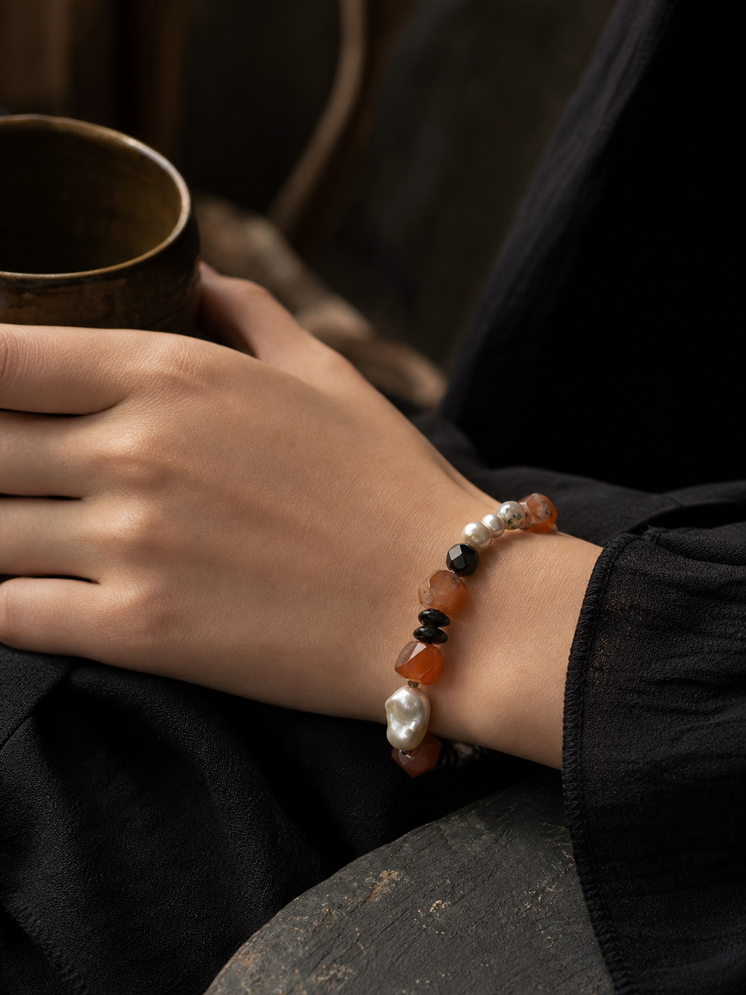 Red Tide Baroque Pearl Bracelet lifestyle ritual context