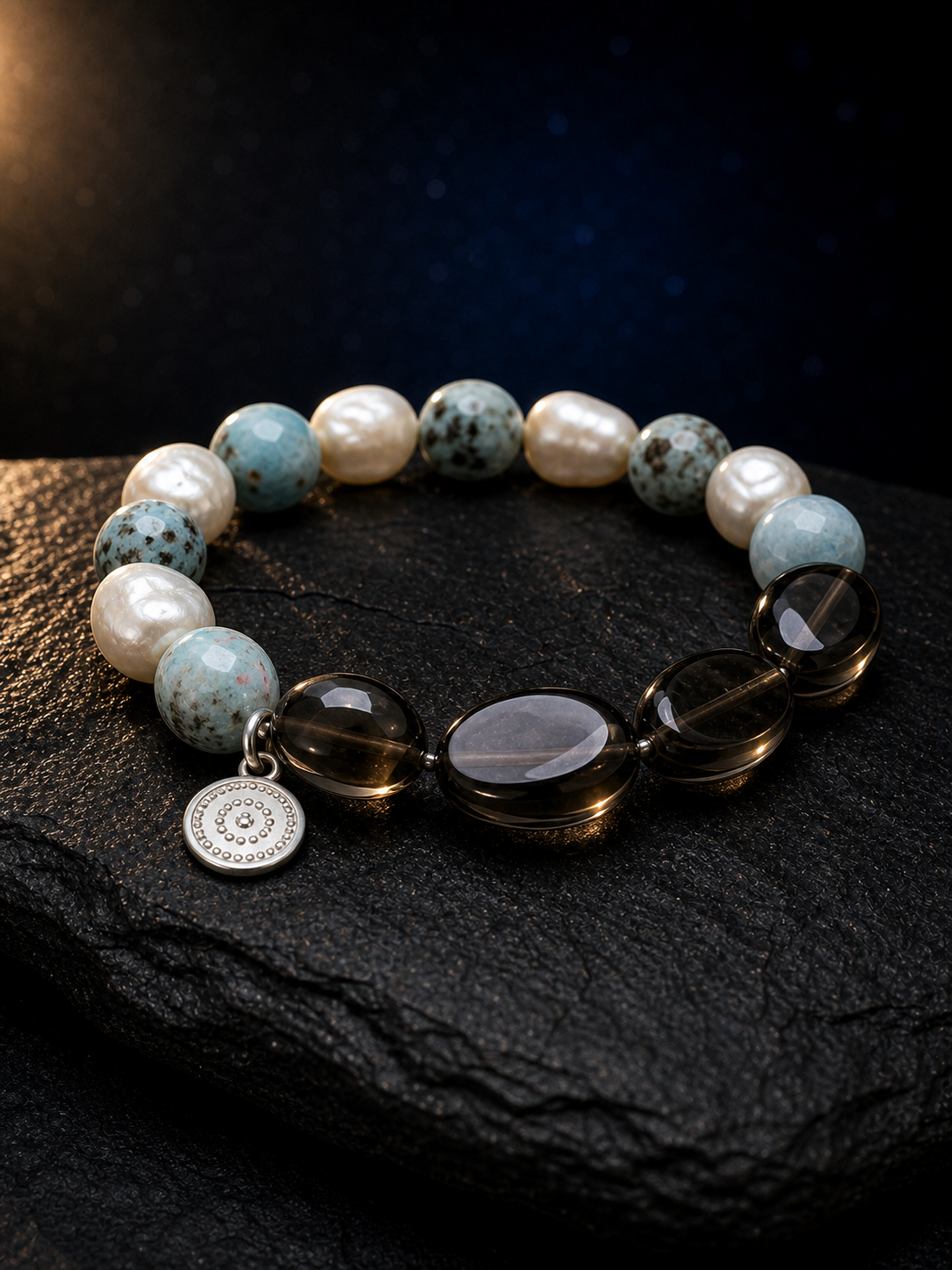 Sea Veil Smoky Pearl Bracelet side or closure detail
