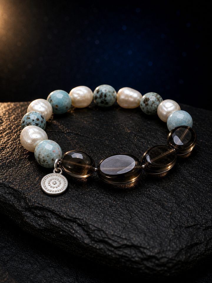 Sea Veil Smoky Pearl Bracelet side or closure detail