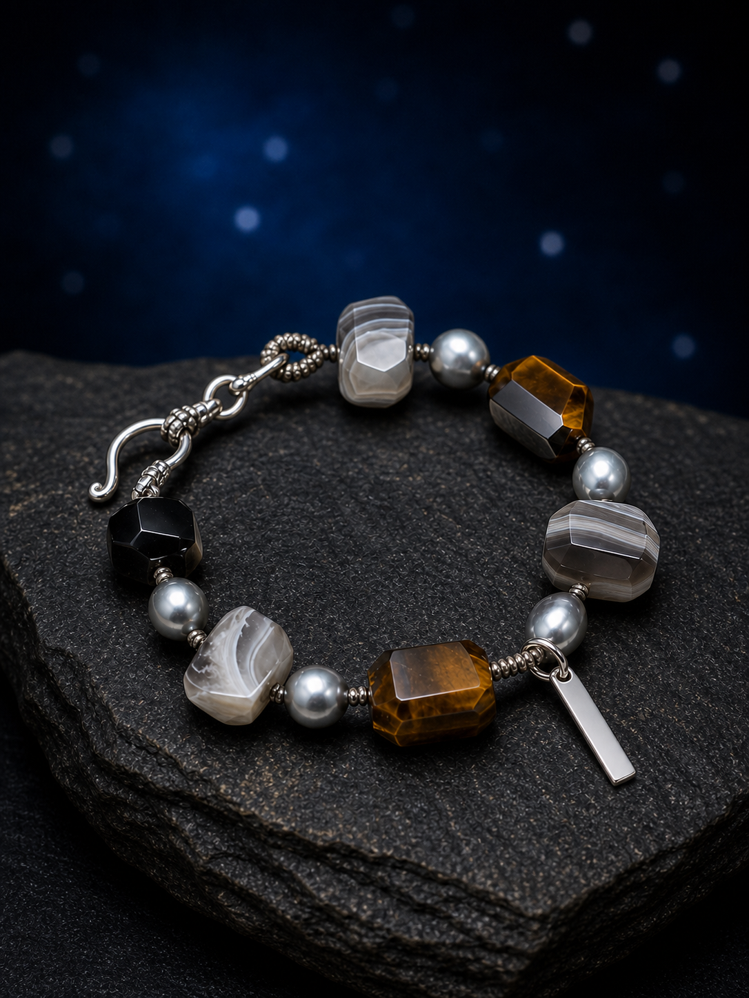 Shadow Current Tiger's Eye Bracelet angled three-quarter product view