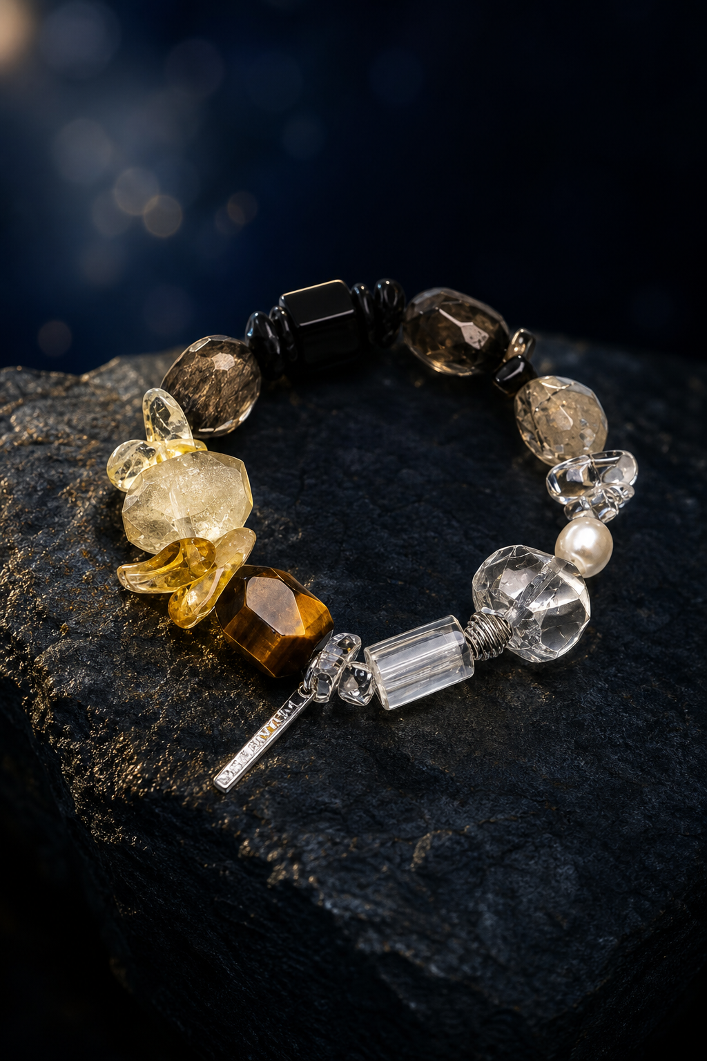 Shadow Ember Tiger's Eye Bracelet angled three-quarter product view