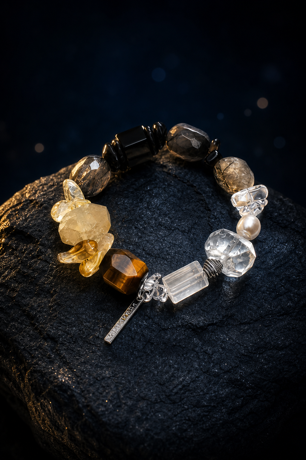 Shadow Ember Tiger's Eye Bracelet side or closure detail