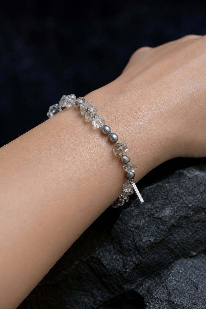 Slate Current Smoky Quartz Bracelet faceless model close-up