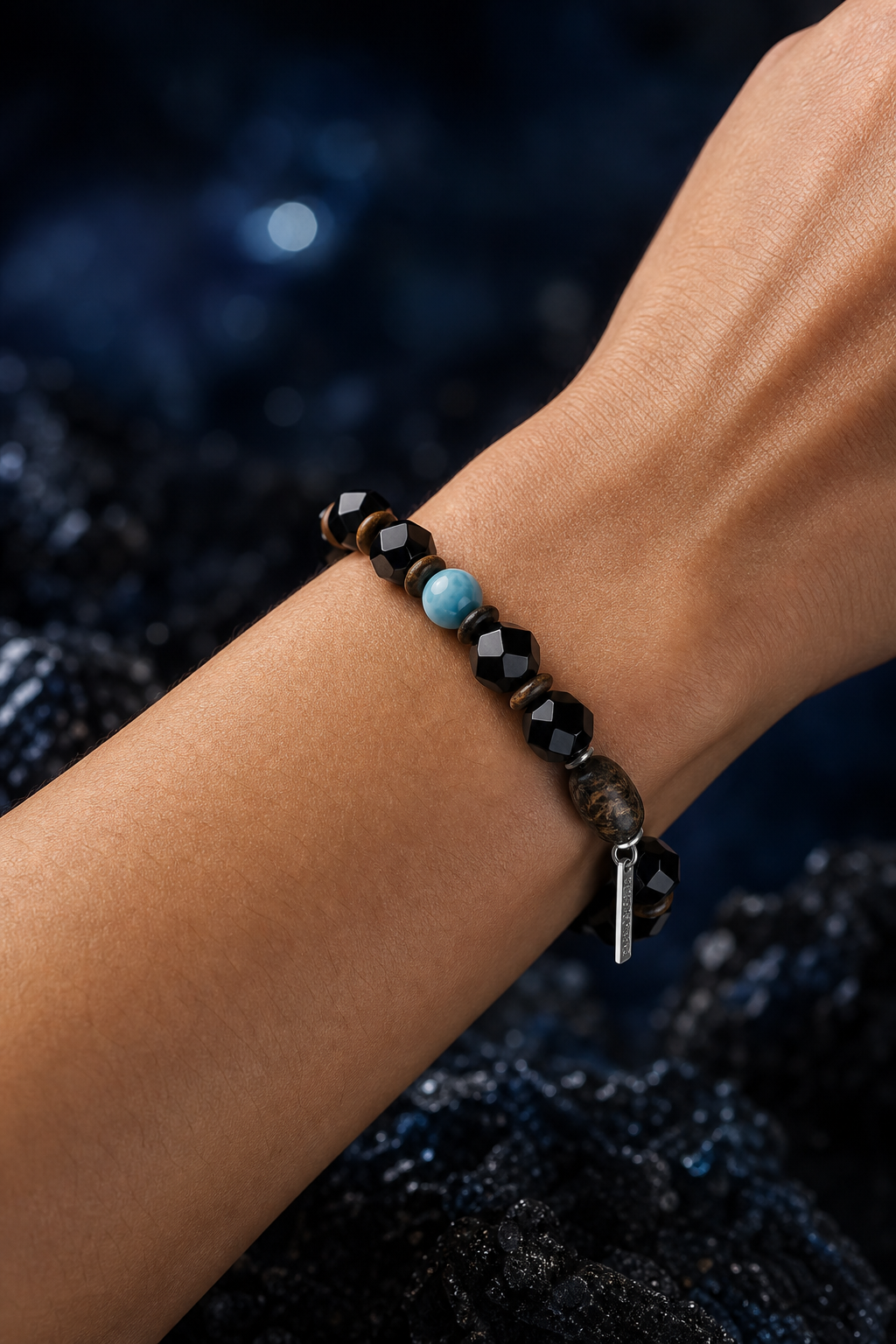 Star Ravine Larimar Bracelet faceless model close-up