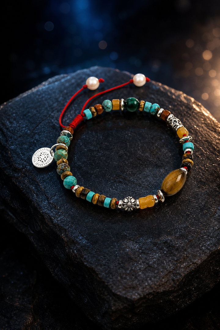 Sunmark Tiger's Eye Turquoise Bracelet angled three-quarter product view
