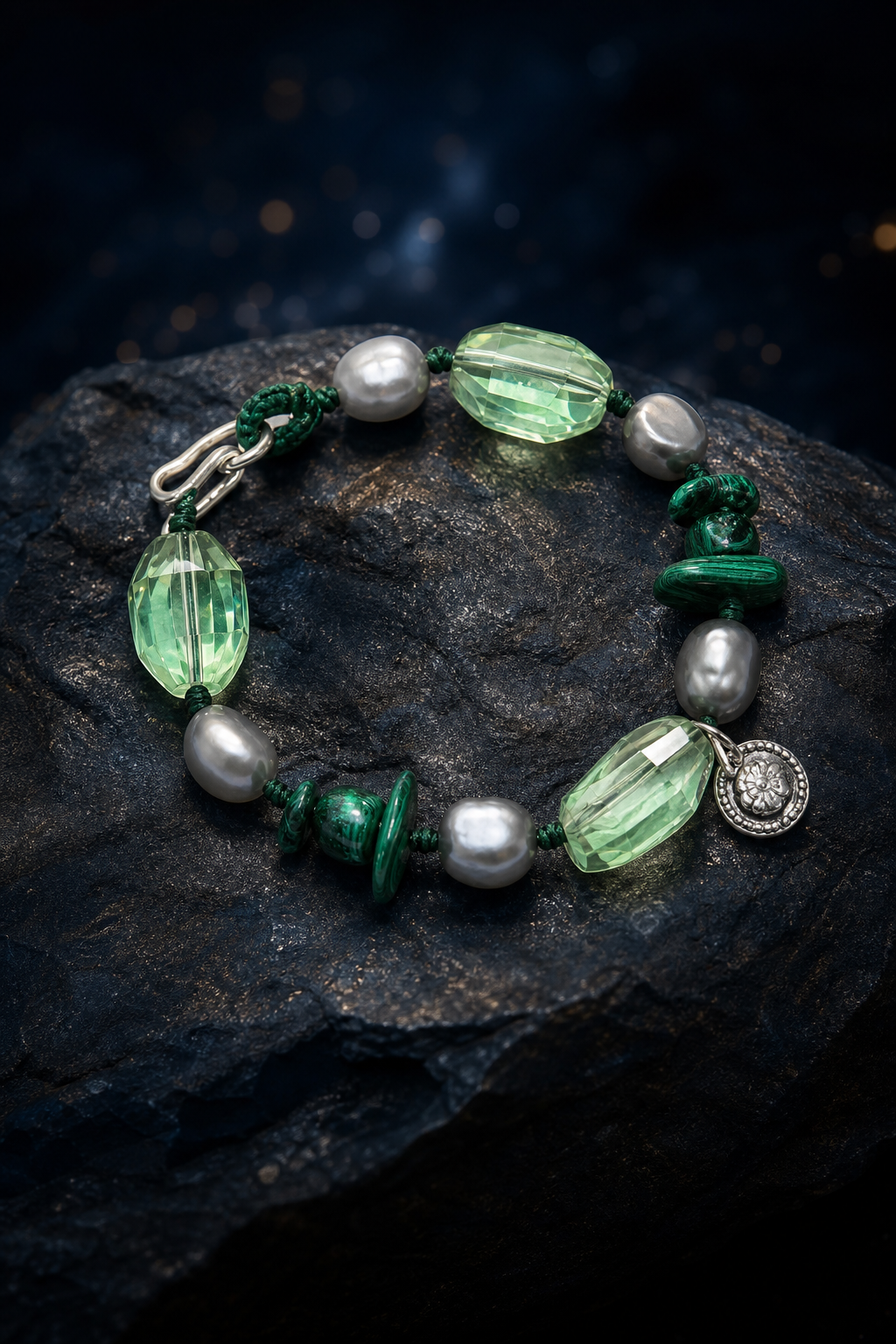 Verdant Echo Malachite Bracelet side or closure detail