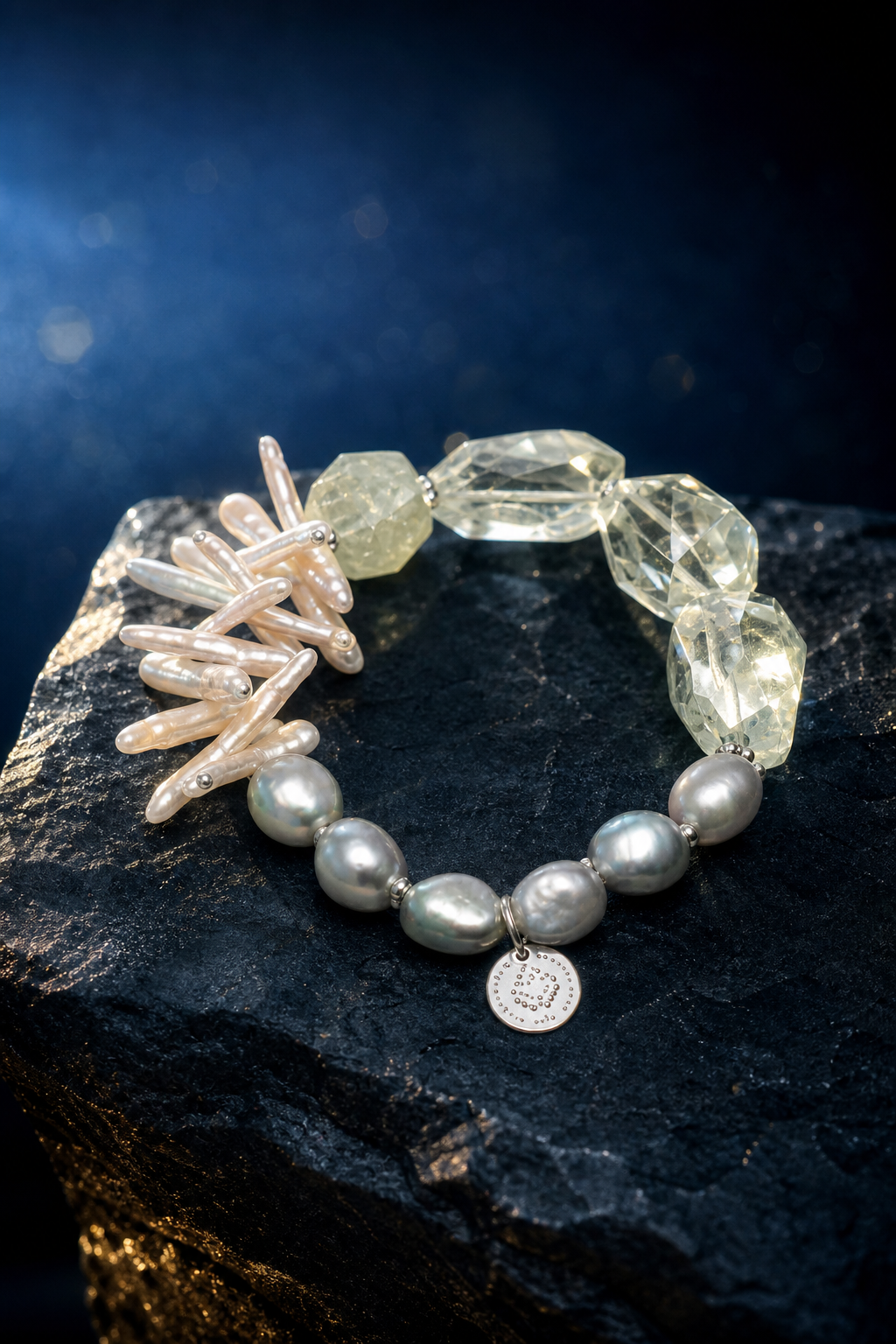 Verdant Rain Gem Bracelet angled three-quarter product view