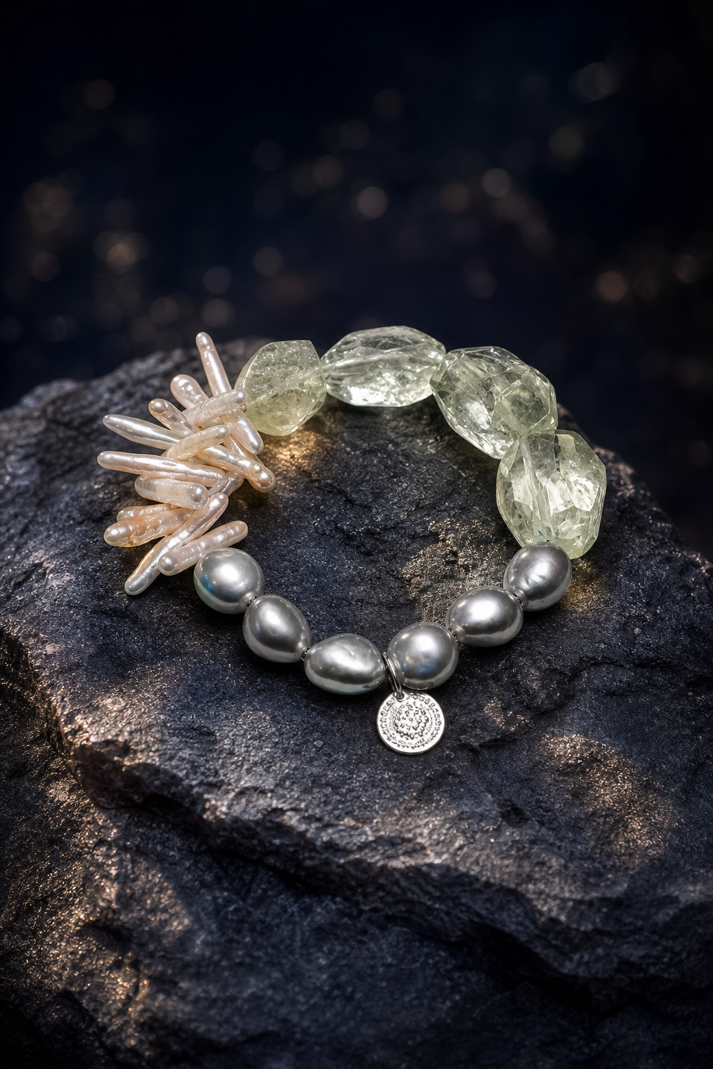 Verdant Rain Gem Bracelet side or closure detail