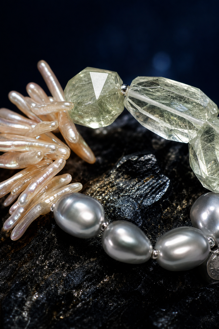 Verdant Rain Gem Bracelet crystal texture close-up