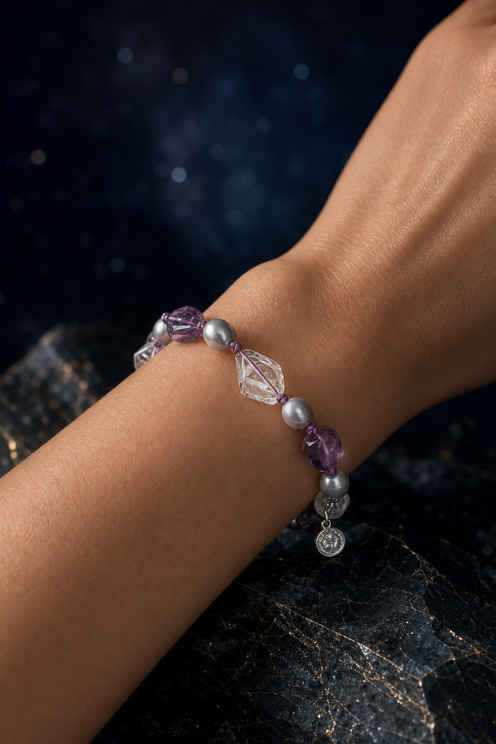 Violet Mist Amethyst Pearl Bracelet lifestyle ritual context
