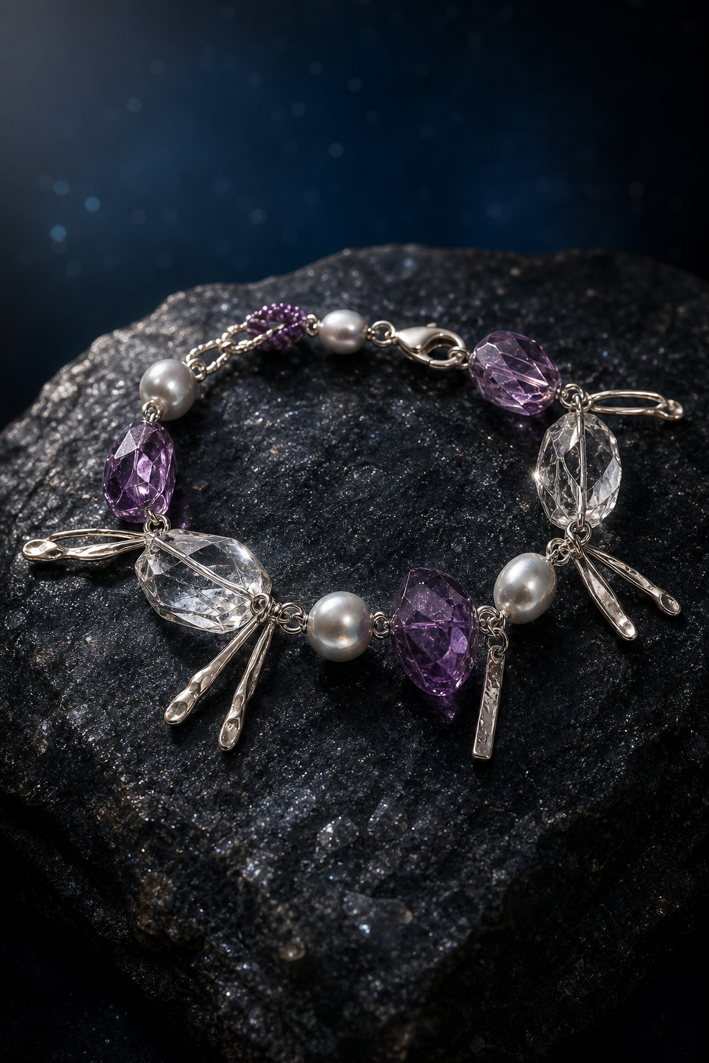Violet Tide Amethyst Pearl Bracelet (14.5 / 15 / 16 cm) side or closure detail